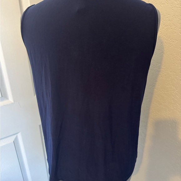 Navy Pleated Tank - Picture 3 of 4